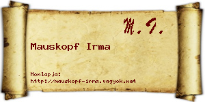 Mauskopf Irma névjegykártya